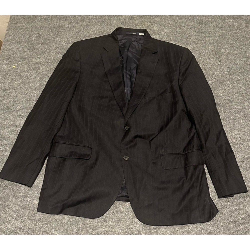 Cremiux Collection X Loro Piana Mens Black Striped Blazer 44S Wool  Super 130's